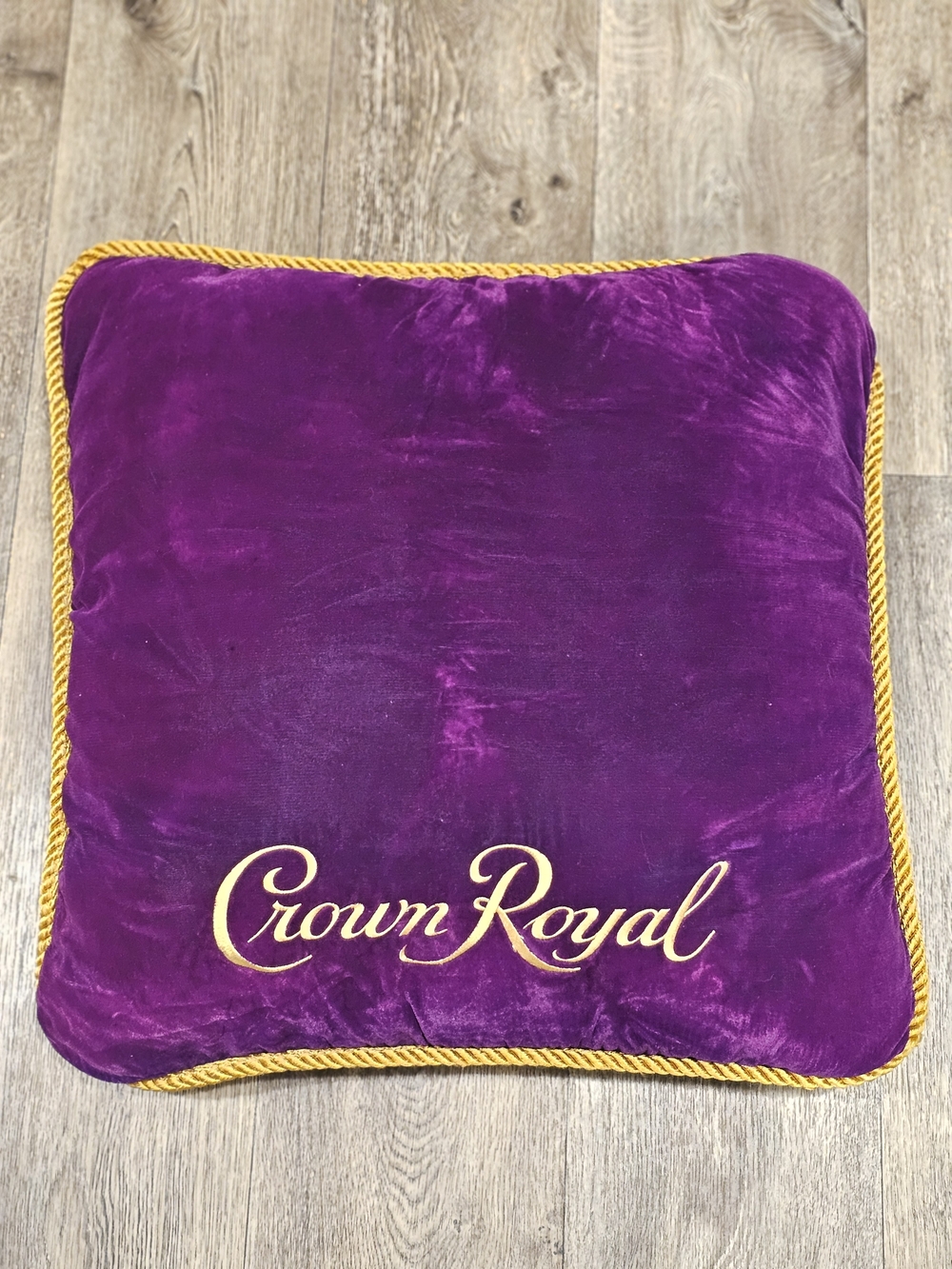 Crown Royal Purple Velvet Gold Trim Pillow Retro Decor Vintage Collectible